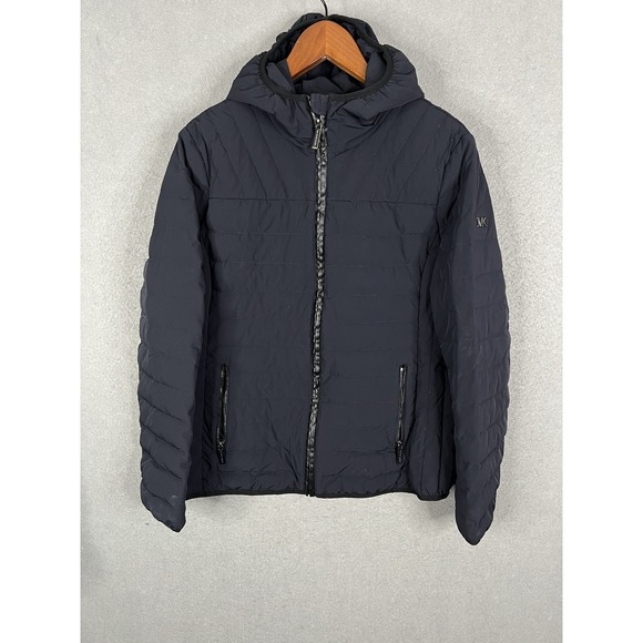 Michael Kors Jackets & Blazers - Michael Kors Navy Packable Down Fill Puffer, Fitted Coat w/ Hood- Women's Large